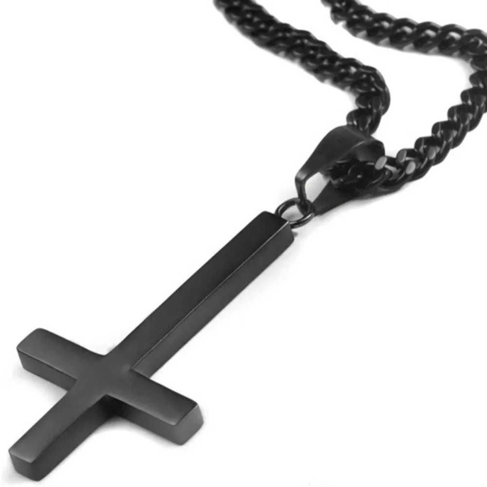 Satanic Stainless Steel Cross Necklace